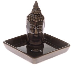 Ceramiczny stojak na kadzidełka Budda, 9 x 9