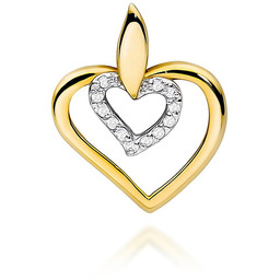 Złota zawieszka / wisiorek z diamentami żółte złoto