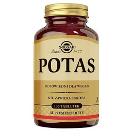 SOLGAR Potas 99 mg, 100 tabl.