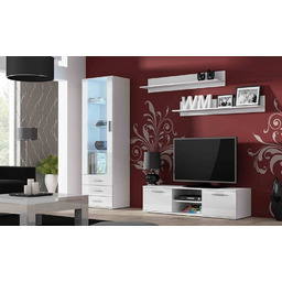 Meblościanka do salonu biała mat / połysk 225