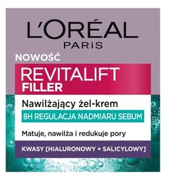 LOREAL Paris Revitalift Filler Nawilżający żel-krem regulujący nadmiar