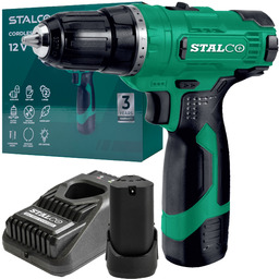 Wiertarka Wiertarko-wkrętarka Akumulatorowa 12V Ładowarka Bateria Stalco