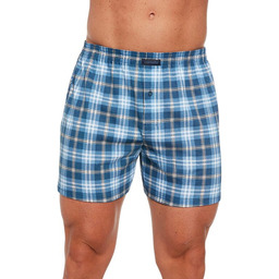 Bokserki bawełniane Comfort 2253 niebieskie w kratkę