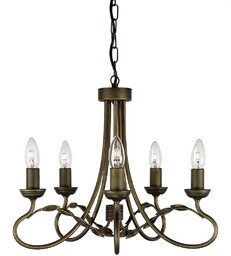 Elstead Lighting Żyrandol Olivia OV5-BLK-GOLD czarno-złota oprawa