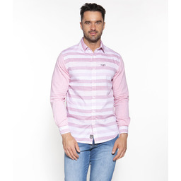 Koszula slim z długim rękawem OMAR 7013 RED-XL