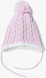 Ciepła zimowa czapka dla niemowlaka wiązana pod szyją