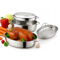 Brytfanna ze stali nierdzewnej Brytfanka gęsiarka 5,6L Hoffner