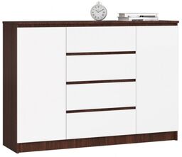 Komoda do sypialni, 4 szuflady, półki, CANTO, 140x40x99