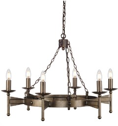 Elstead Lighting Żyrandol Cromwell CW6 brązowa oprawa