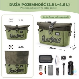 Rockbros torba na kierownicę rowerową 30110102001 N/A