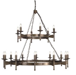 Elstead Lighting Żyrandol Cromwell CW18 brązowa oprawa
