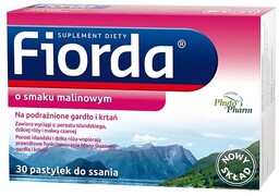 Fiorda o smaku malinowym x30 pastylek do ssania