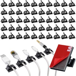 Samoprzylepne klipsy x50 Organizer biurkowy kabli organizery