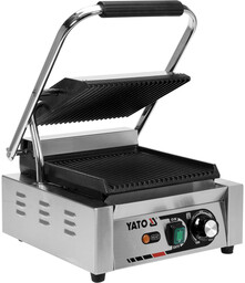 ELEKTRYCZNY GRILL KONTAKTOWY RYFLOWANY 32CM 1,8KW Yato YG-04555