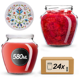 Słoiki na przetwory Sassa 580ml 24szt fi 82