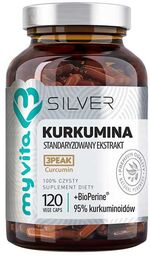 MyVita Silver, Kurkumina, standaryzowany ekstrakt + piperyna, 120