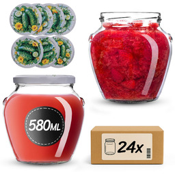 Słoiki na przetwory Sassa 580ml 24szt fi 82