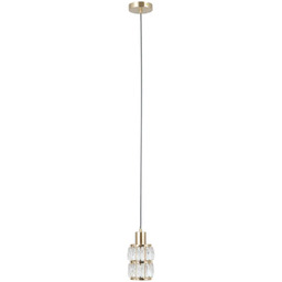 Lampa wisząca złota metalowa z kryształkami PND-40668-1-HBR