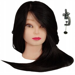 Główka treningowa Jessica 65 cm black, włos naturalny