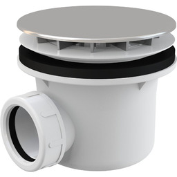 AlcaPLAST Syfon Brodzik/owy Chrom A49CR 90mm +kolano alcadrain