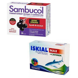 Zestaw SAMBUCOL Extra Strong, 30 kapsułek + Iskial