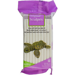 Sculpey, Polimerowa glina, biała, 1 funt (454 g)