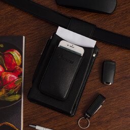 Skórzana kabura kelnerska saszetka na pasek etui