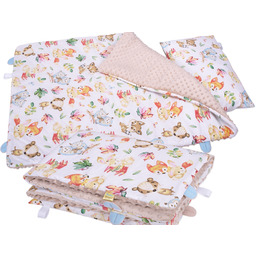 Kocyk do przedszkola 100x135 bawełna/minky Baśniowe Zwierzaki