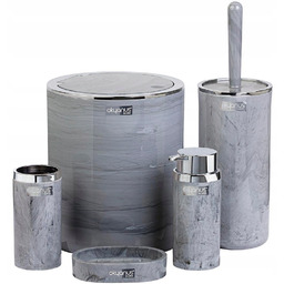 Komplet łazienkowy 5 el Marble okrągły marmur zestaw