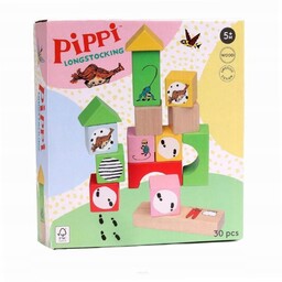 Klocki drewniane 30 szt Pippi