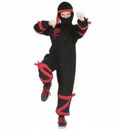 Strój wojownik Ninja Czarny samuraj dzieci 116 cm