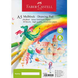 Blok Faber-Castell Rysunkowy Biały A5 60 Kartek