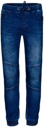 Spodnie Ciemne Jeansowe, JOGGERY Męskie, Casualowe, z Elastanem,