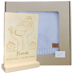 Kocyk Bambusowy 80 X 100 Na Chrzest Metryczka