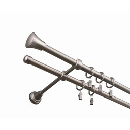 Karnisz podwójny 19/19 mm chrom mat 160 cm