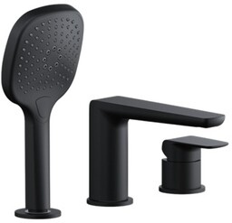 Excellent Clever 2.0 bateria wannowa 3-otworowa, czarny soft