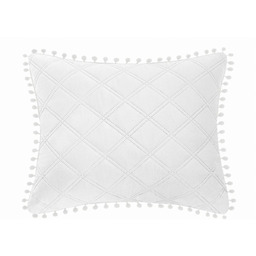 Poszewka 50 x 70 Dekoracyjna Pompoo Biały