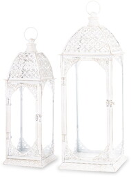 Latarnia metalowa ogrodowa lampion komplet 2 Szt. 62/50cm