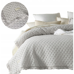 ROOM99 Narzuta na łóżko 240x260 kanapę szara jasna