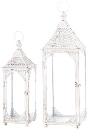 Latarnia metalowa ogrodowa lampion komplet 2 Szt. 64/48cm