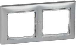 VALENA Ramka podwójna pozioma ALUMINIUM/SREBRO Legrand 770352