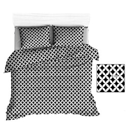 Karo Pościel bawełniana 160x200 R145 czarna maroko białe