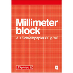 Blok papier milimetrowy A3 20 kartek 80 g/m