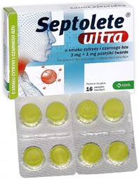 Septolete Ultra o smaku cytryny i czarnego bzu,