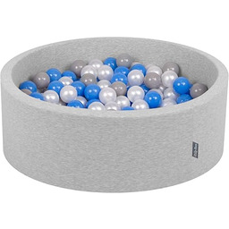 KiddyMoon Suchy Basen 90X30cm/200Piłek 7Cm, Okrągły Miękki Basen