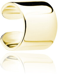 Elegancka pozłacana srebrna gładka nausznica kolczyk na małżowinę