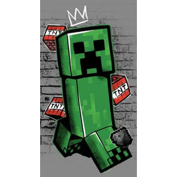 Ręcznik plażowy 70x140 Minecraft Metro Art Creeper szary