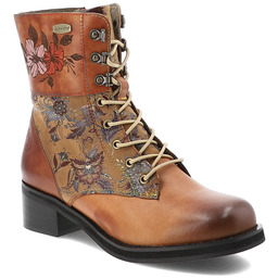 Laura Vita Brązowe Botki Skórzane Buty Damskie