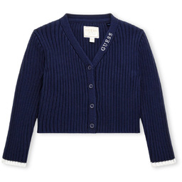 Sweter niemowlęcy Guess bawełniany granatowy rozpinany-62