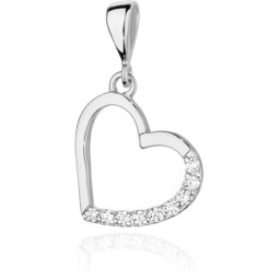 Złota zawieszka / wisiorek z diamentami białe złoto